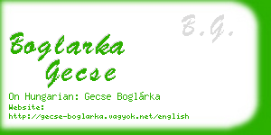 boglarka gecse business card